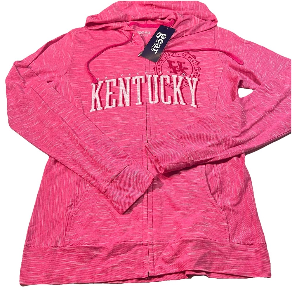 NWT University Of Kentucky Women's Zip Up Hoodie Pink Heather Size M